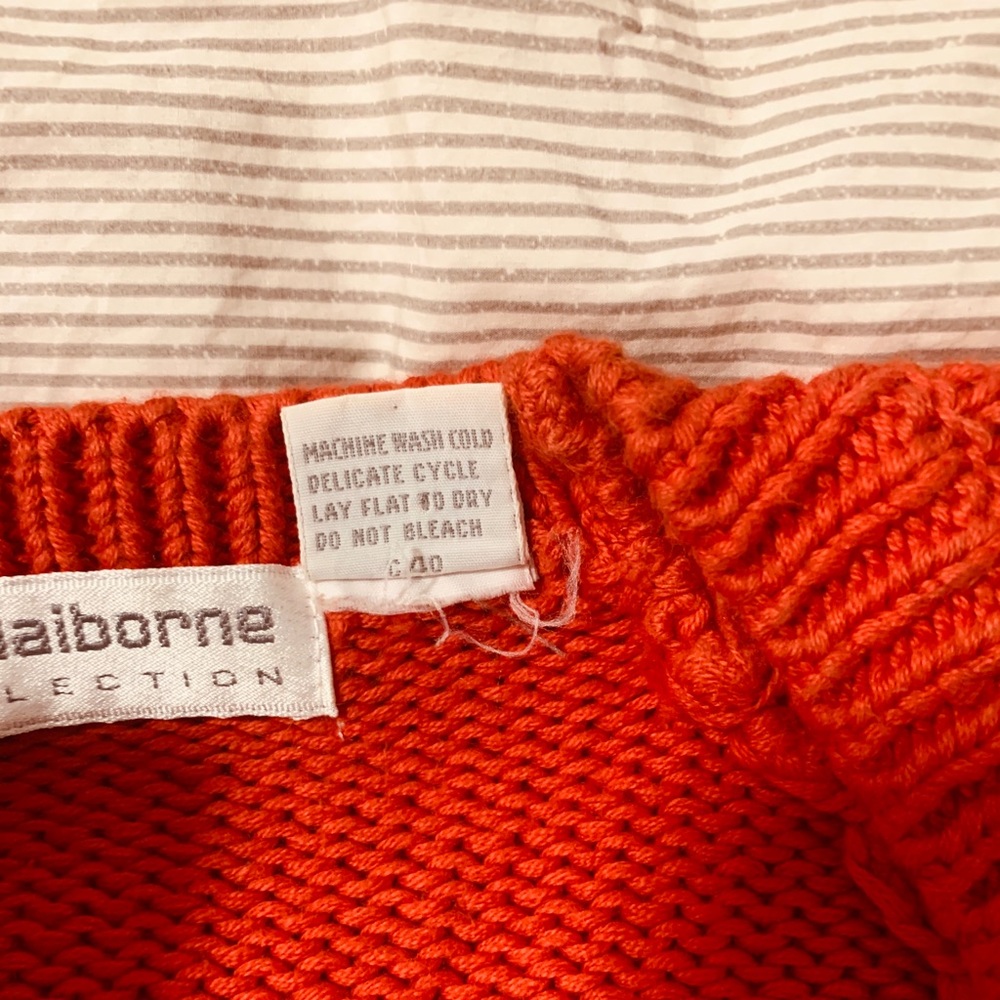 VINTAGE Liz Claiborne red knit cropped sweater - Picture 5 of 8